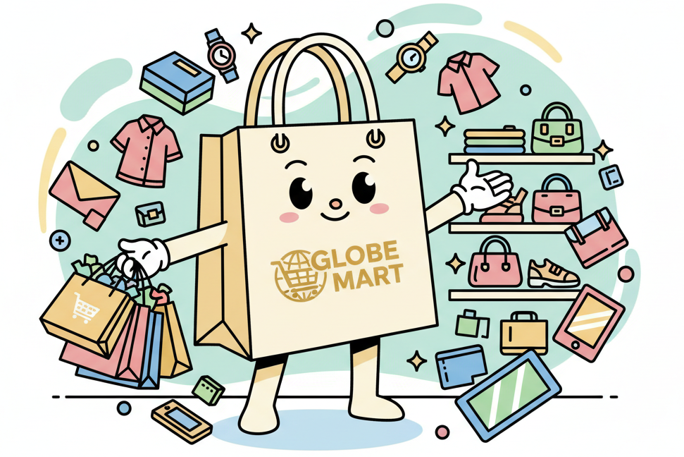 UN BOLSO COMO EL DE NUESTRO LOGO, ESTA COMPRANDO PRODUCTOS